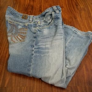 Sister Moon 29 Distressed Ankle Light Wash Jeans